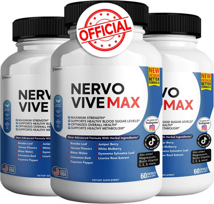 Nervovive Max Brain Support Supplement - 240 Natural Capsules