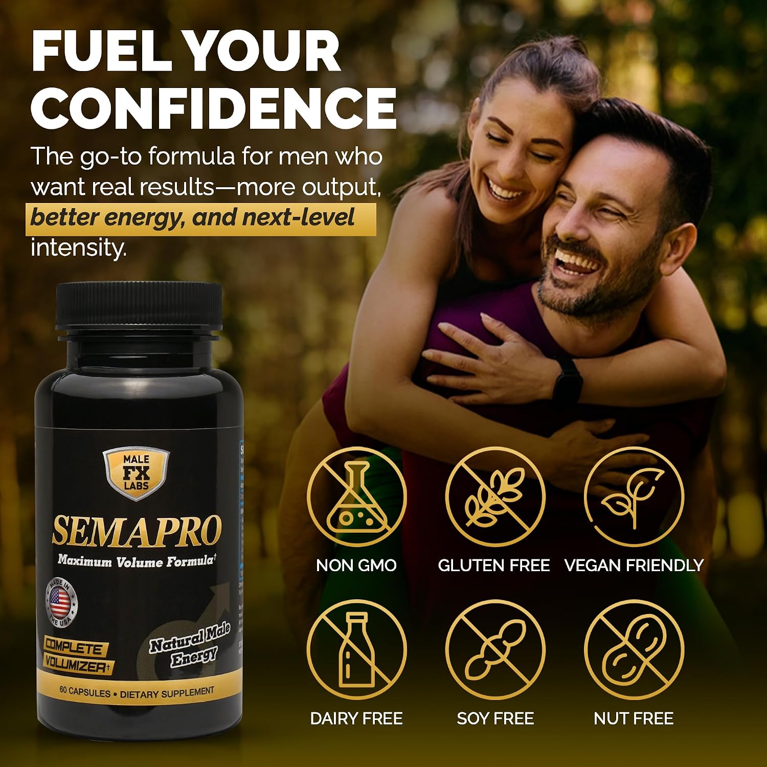 Extreme Semen Volumiser and Male Energy Formula - All Natural Endurance, Stamina & Seminal Health - 60 Capsules (1 Month Supply) - görsel 5
