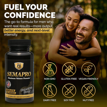 Extreme Semen Volumiser and Male Energy Formula - All Natural Endurance, Stamina & Seminal Health - 60 Capsules (1 Month Supply)
