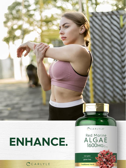Carlyle Red Marine Algae 1600mg with Calcium, Magnesium and Vitamin D3 - 200 Capsules
