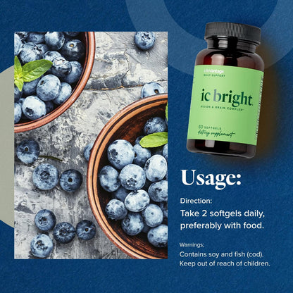 LifeVantage IC Bright 60 soft gel capsules, Vision and Brain Complex Supplement