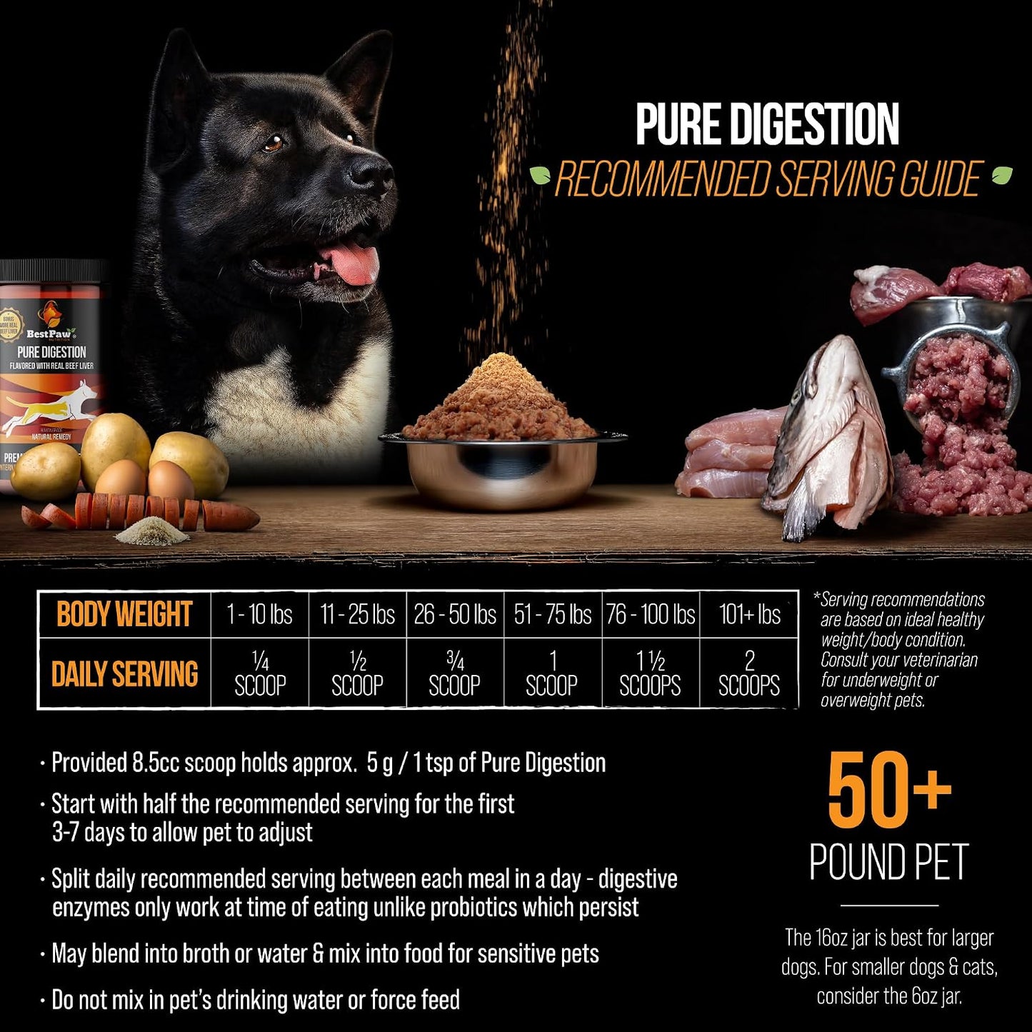 Best Paw Nutrition Probiotics for Dogs – Digestive Enzymes & Probiotic Powder with Pumpkin, Turmeric, Prebiotic FOS, Beef Liver Flavour (454 g) - görsel 6