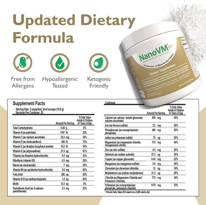NanoVM t/f Dietary Supplement for Tube Feeding, Allergen-Free Kids Multivitamin, Unflavoured Powder, 275g