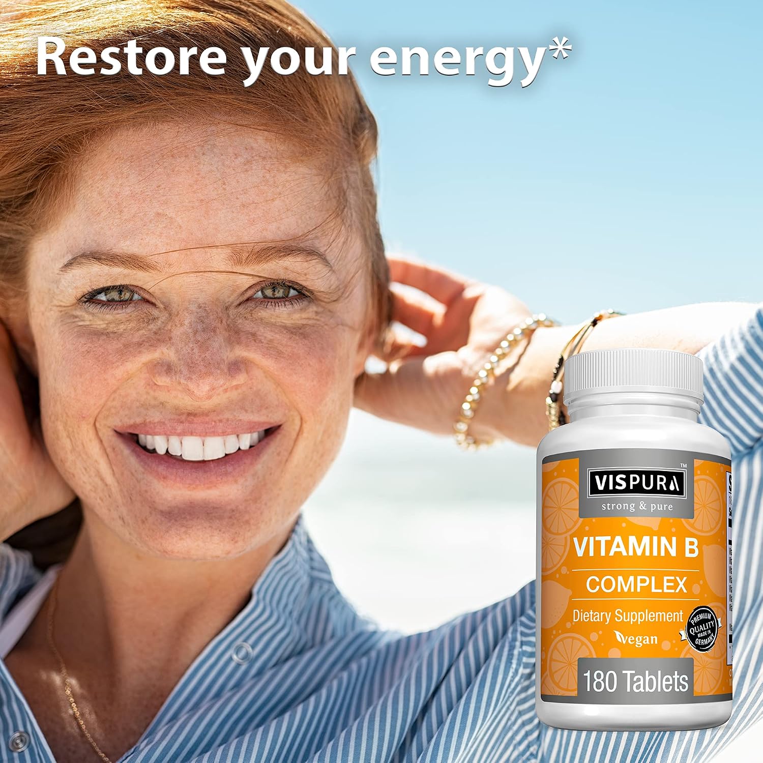 VISPURA Vitamin B-Complex – 180 Vegan Tablets | All B Vitamins for Energy, Stress & Immune Support - görsel 6