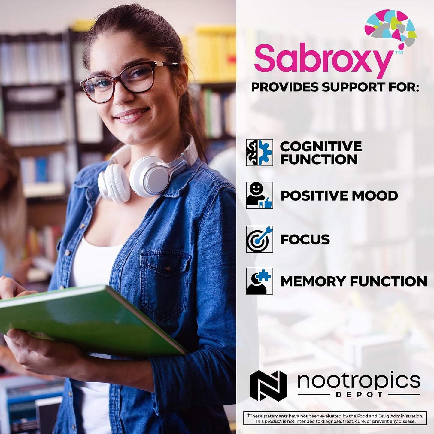Nootropics Depot Sabroxy® Tablets - 500mg - 30 Count - görsel 4