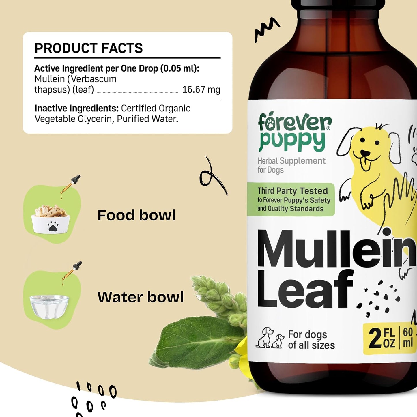 Forever Puppy Mullein Tincture for Dogs – Respiratory Health Support – 59 ml - görsel 3
