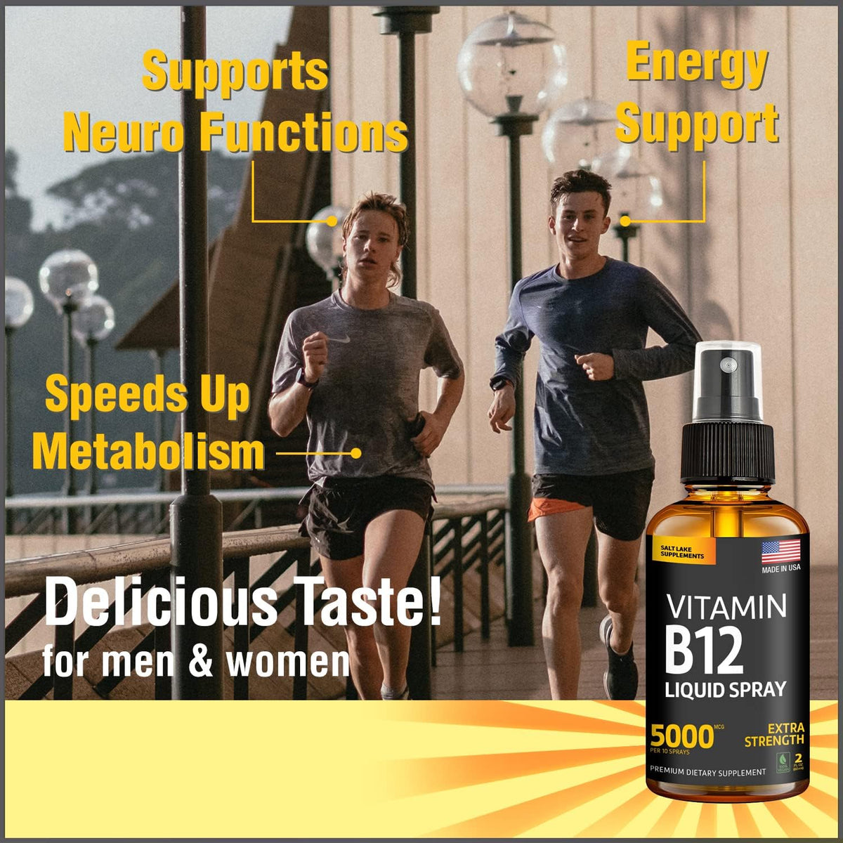 Vitamin B12 Sublingual Spray 5000 mcg – Vegan Methylcobalamin Liquid B12 for Energy, Mood & Brain Health – Gluten-Free, – Image 4