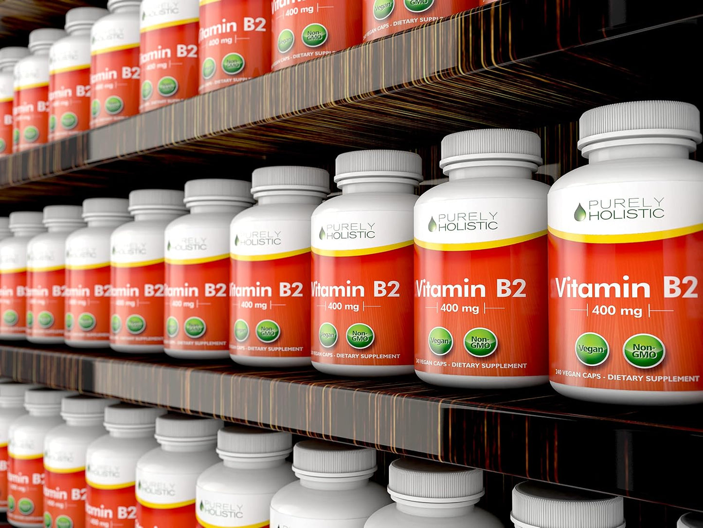 Purely Holistic Vitamin B2 Riboflavin 400mg - 240 Vegan Capsules (8 Month Supply) - görsel 9