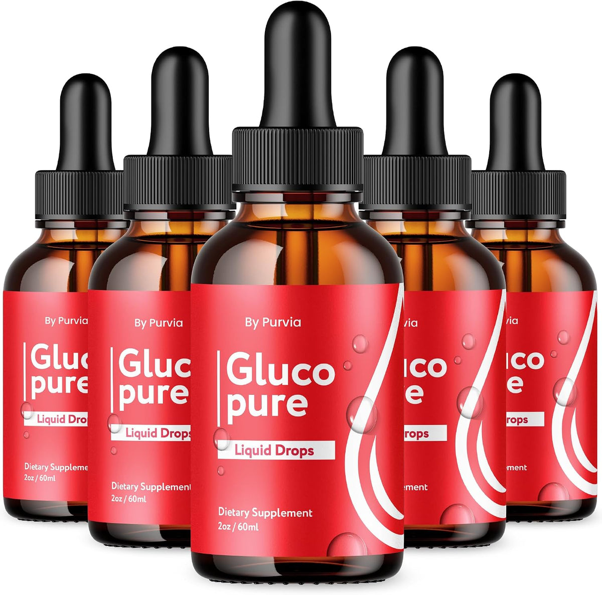 (5 Pack) Gluco Pure Liquid Drops - Gluco Pure Drops for Overall Wellbeing Support, Gluco Pure Advanced Formula Supplement, GlucoPure Reviews, Glucopure Pro for Maximum Strength Support - görsel 1
