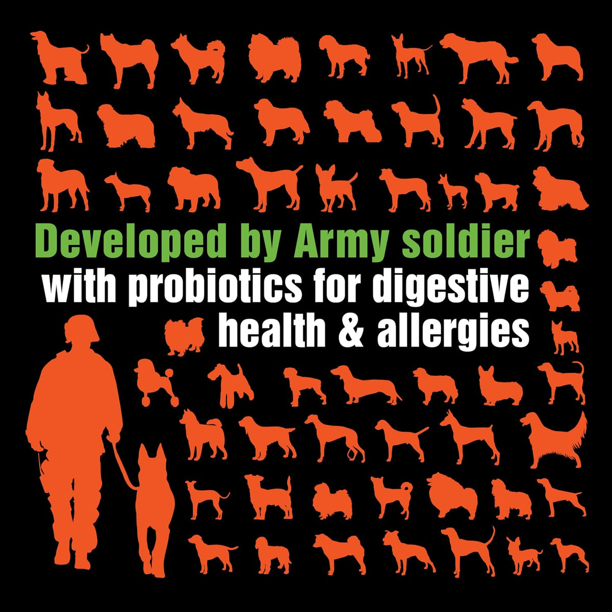 Army Soldier Owned Dog Probiotics for Yeast, Itchy Skin & Itchy Ears, Dog Allergy Support, Digestive Health, Occasional Diarrhoea & Immune Support, 3 Billion CFU, 60 Yummy Chewables - görsel 4