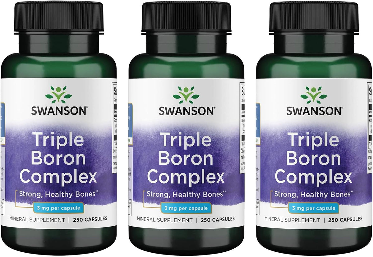 Swanson Triple Boron Complex - Mineral Supplement with Citrate, Aspartate, Glycinate - 250 Capsules (4 Pack) - görsel 9