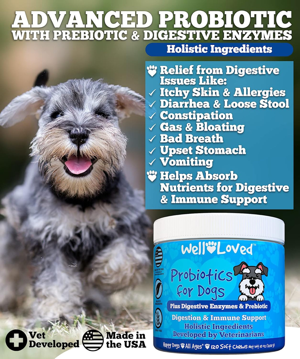 Well Loved Probiotics for Dogs – Soft Chews with Prebiotics and Digestive Enzymes - görsel 2
