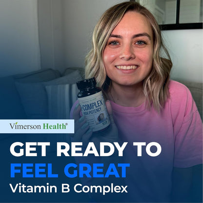 Vitamin B Complex with B12, Niacin, B6, Folic Acid – High Potency, One a Day