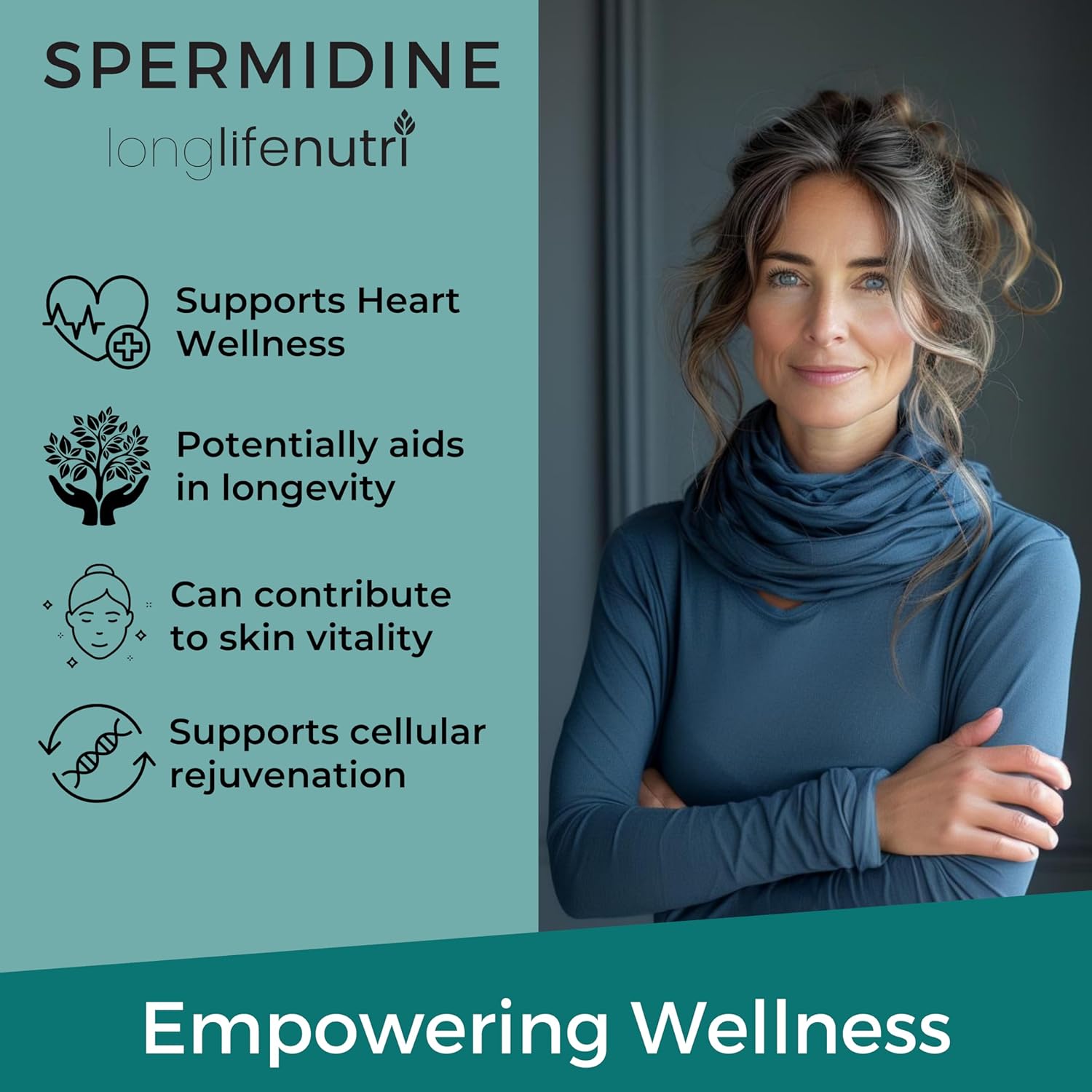 LongLifeNutri Spermidine 20mg - 180 Vegan Capsules (3-Month Supply) - görsel 4