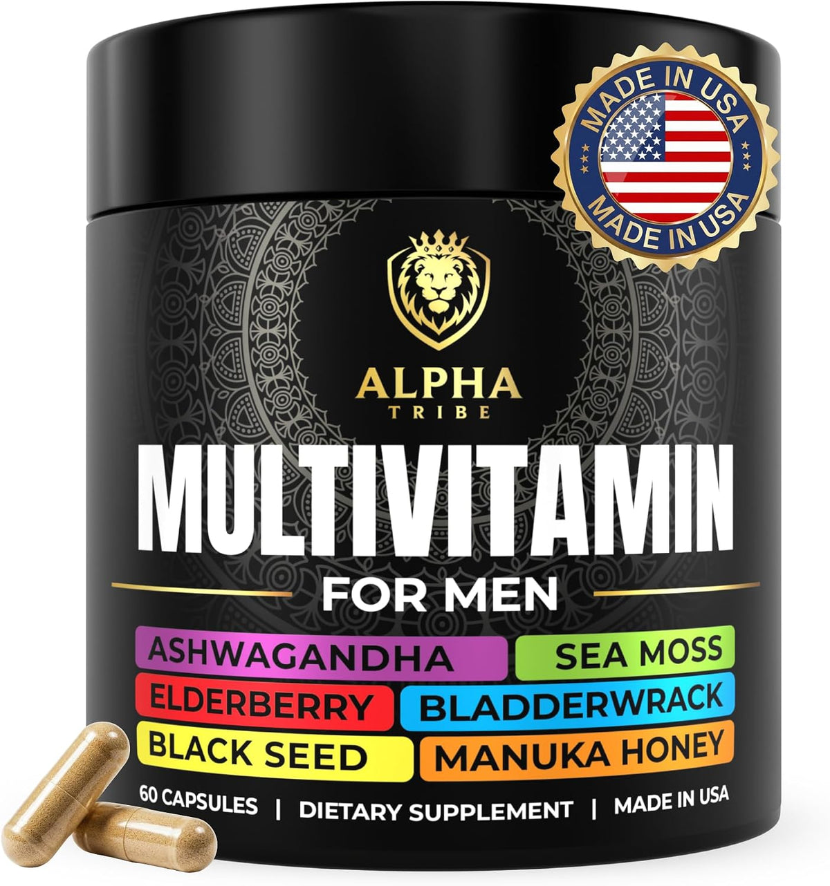 Alpha Tribe Multivitamin for Men with Sea Moss, Ashwagandha, Black Seed, and Elderberry - görsel 1