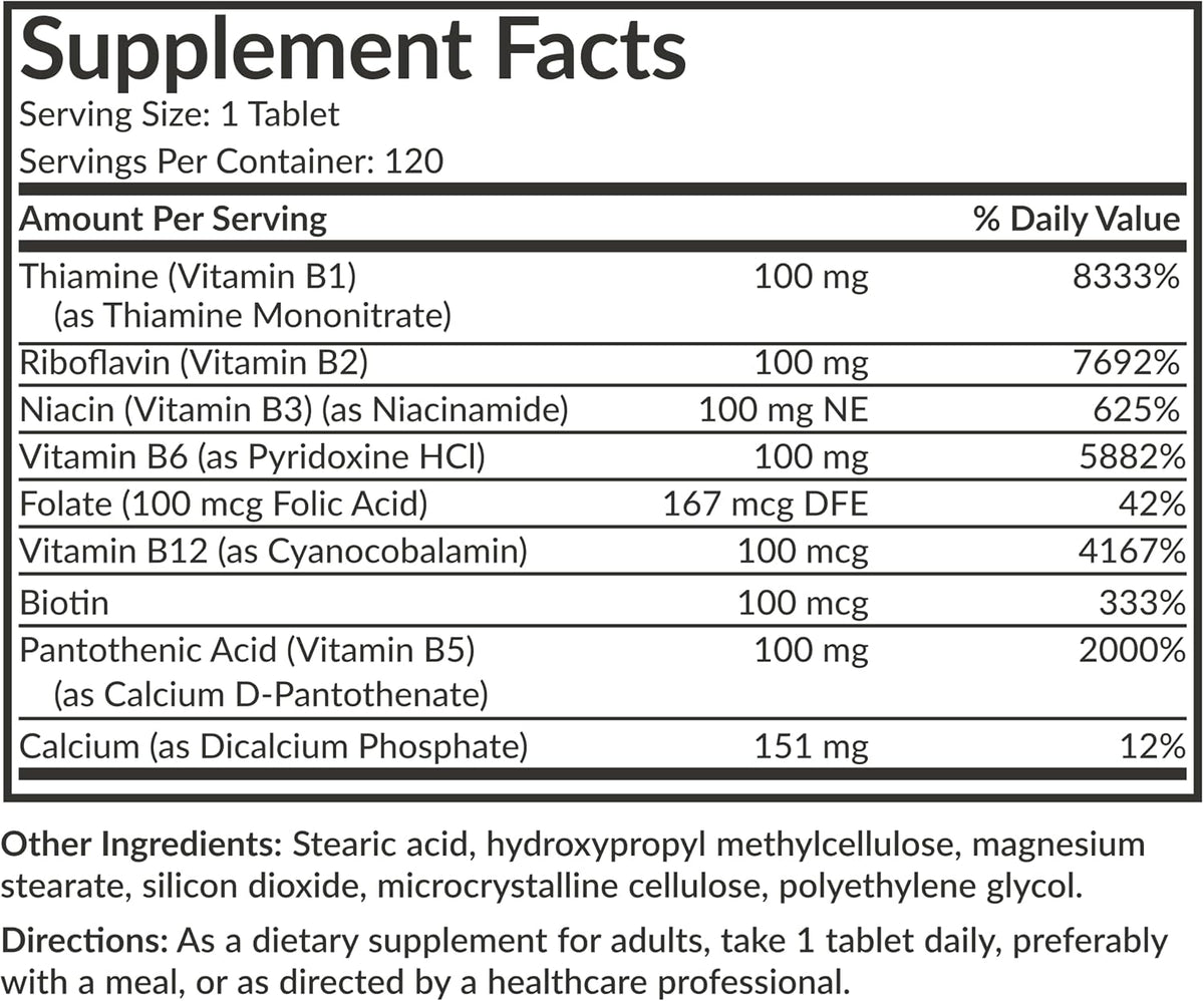 Futurebiotics Super B 100 Sustained Release Vitamin B Complex Non-GMO, 120 Vegetarian Tablets - görsel 8