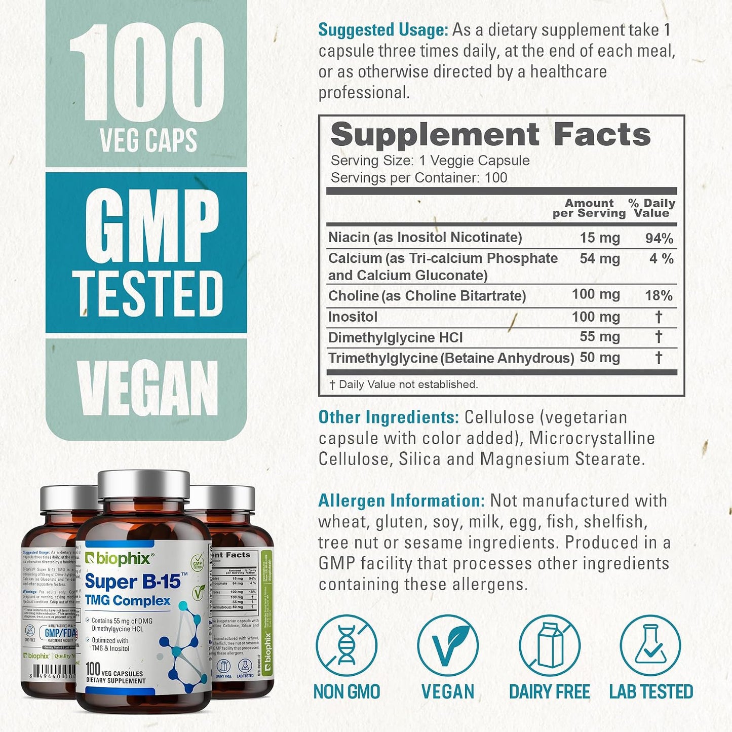 biophix Super B-15 100 Veggie Capsules - görsel 4