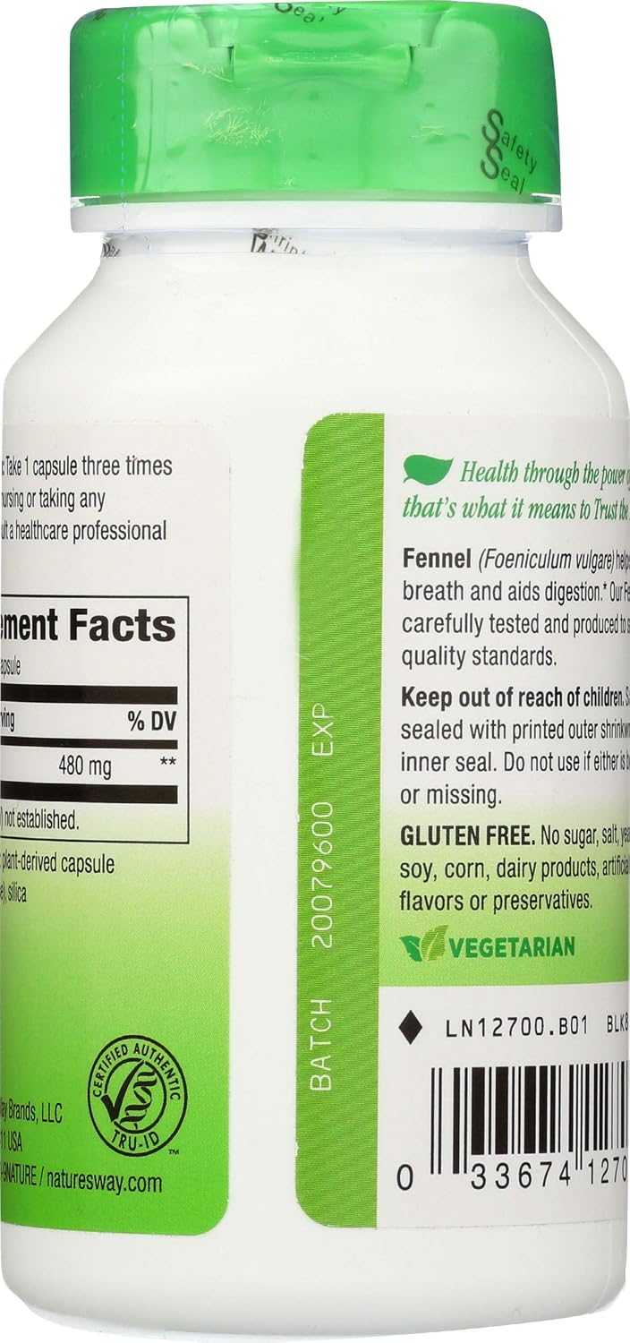 Nature's Way Fennel Seed, 480 mg per Serving, 100 Capsules - görsel 4