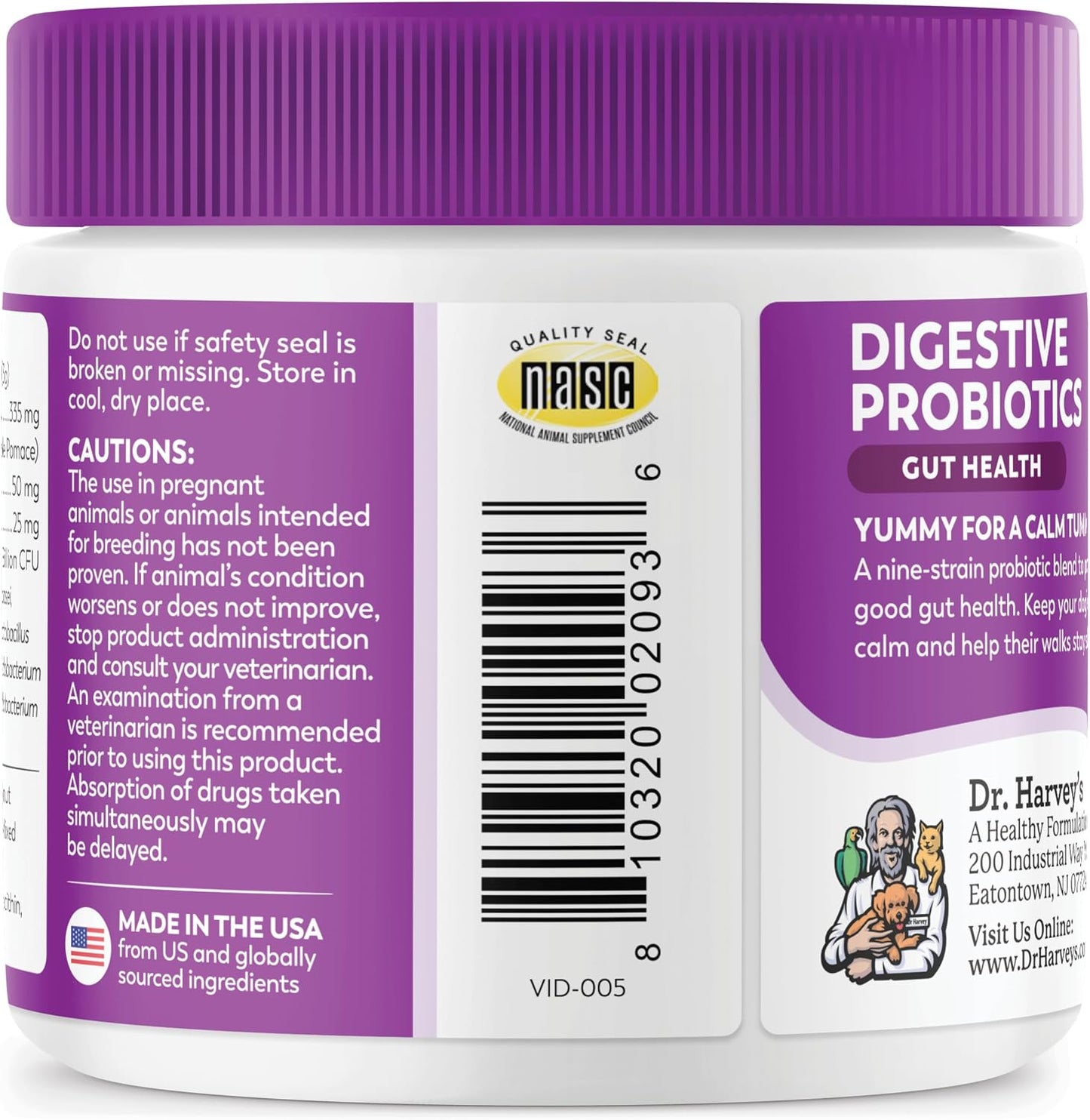 Dr. Harvey's Digestive Probiotic Soft Chews for Dogs, 9 Probiotics for Gut Health, Peanut Butter Flavour (90 Chews) - görsel 8