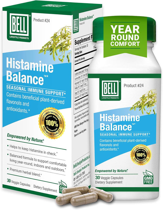 Bell Histamine Balance - Natural Supplement, Optimising Immune Response & Maintaining Healthy Respiratory Comfort - Unique Blend, 30 Vegetarian Capsules