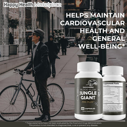 Blood Flow Jungle Giant Pro Plus – Improved Formula – Circulation Support Supplement for Men