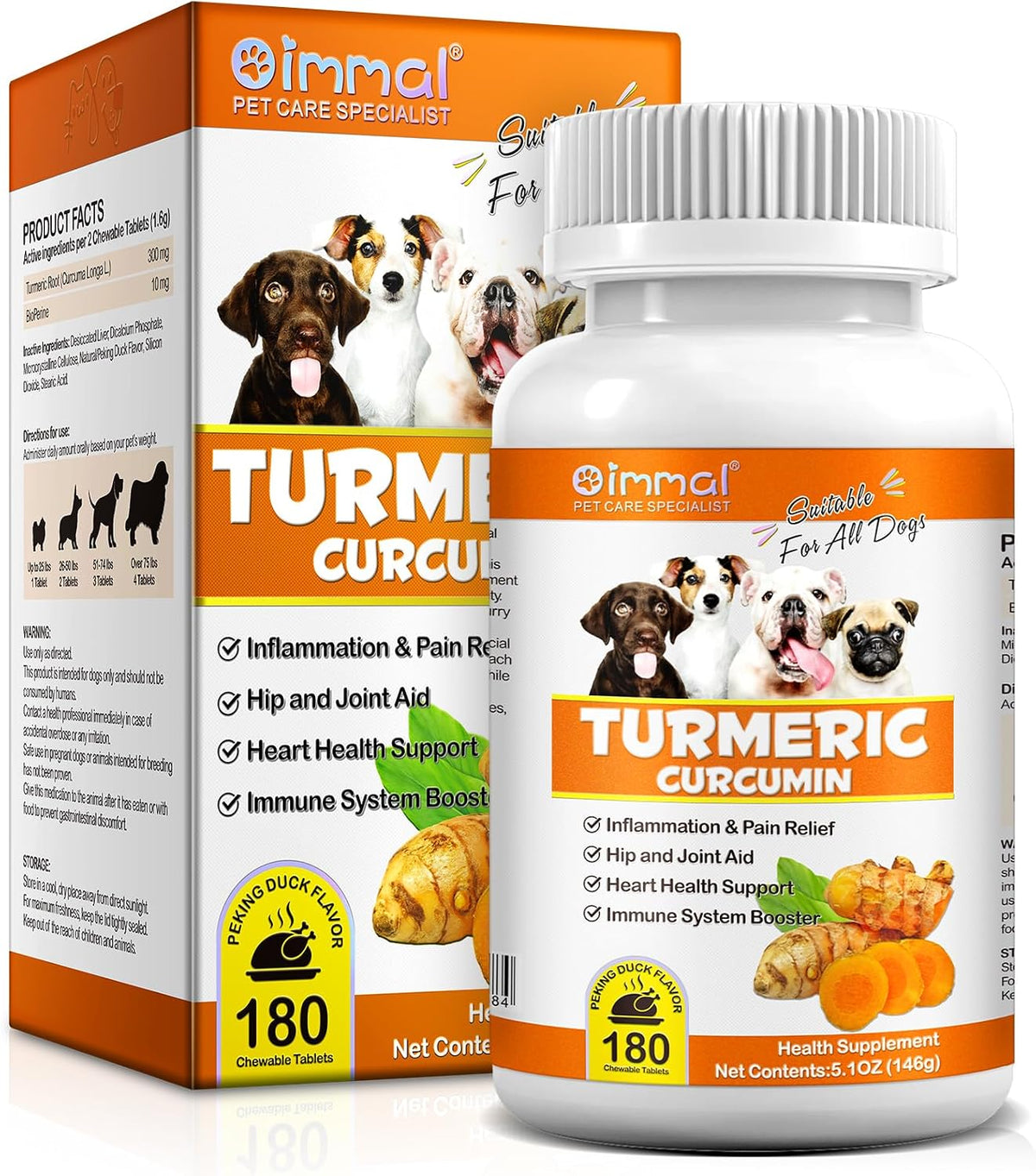 ALIVO Turmeric for Dogs - 180 Turmeric Curcumin Tablets - görsel 1