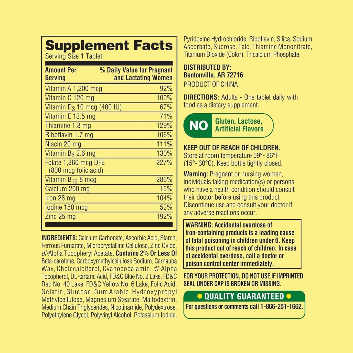 Spring Valley Prenatal Multivitamin | Essential Nutrients for Pregnancy | 100 Tablets - görsel 3