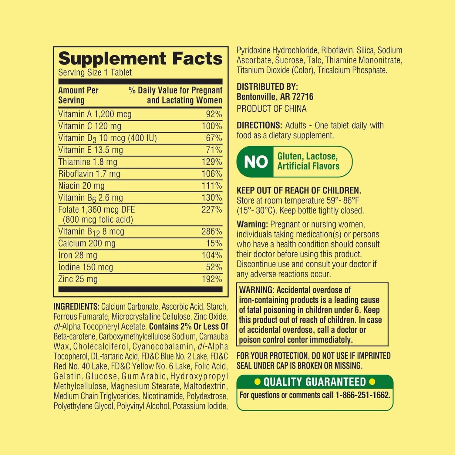 Spring Valley Prenatal Multivitamin | Essential Nutrients for Pregnancy | 100 Tablets - görsel 3