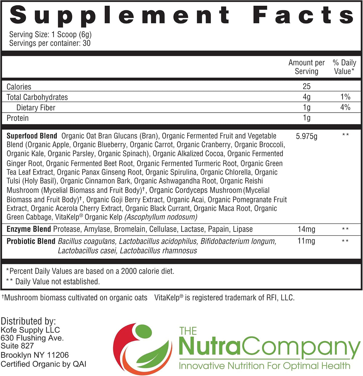 Fermented Super Greens Powder Superfood - with Probiotics 180g - görsel 1