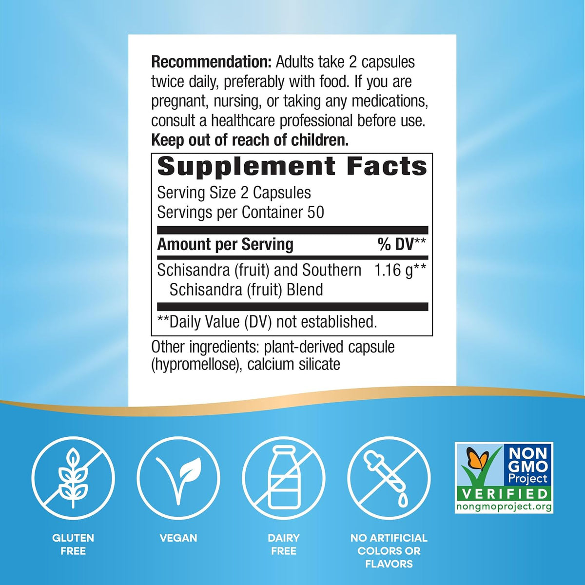 Nature's Way Schisandra Fruit, Traditional Adaptogen*, Vegan, Non-GMO Project Verified, 100 Capsules - görsel 5