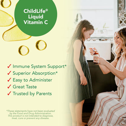 CHILDLIFE ESSENTIALS Liquid Vitamin C - Natural Orange Flavour - 118 ml (Pack of 3)