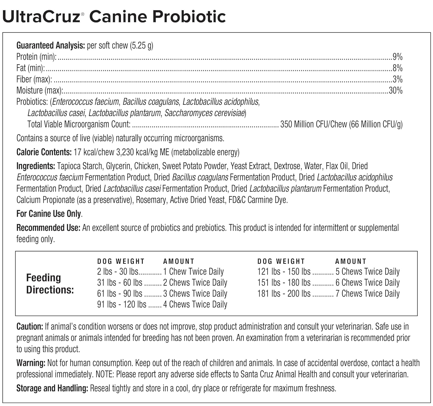 UltraCruz® Canine Probiotic, 120 Count - görsel 6