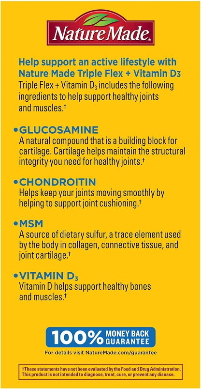 Nature Made TripleFlex Triple Strength Caplets with Vitamin D3, 120 Caplets