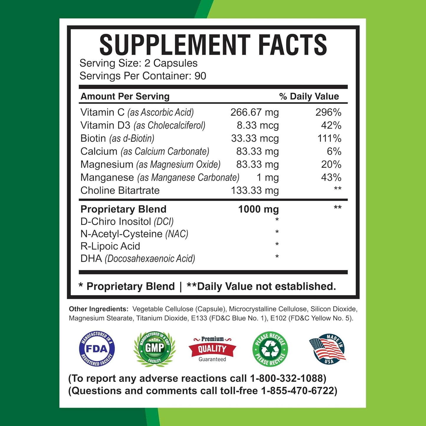 America Medic & Science WFS Plus Fertility Supplements for Women (180 Capsules) - görsel 6