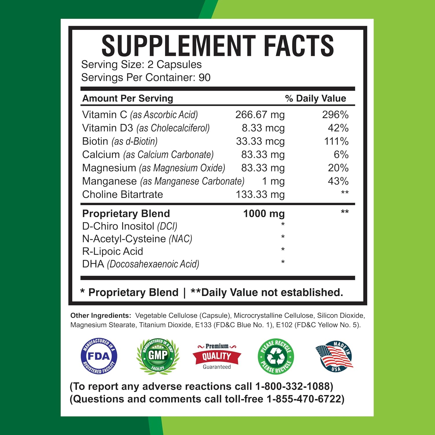 America Medic & Science WFS Plus Fertility Supplements for Women (180 Capsules) - görsel 6