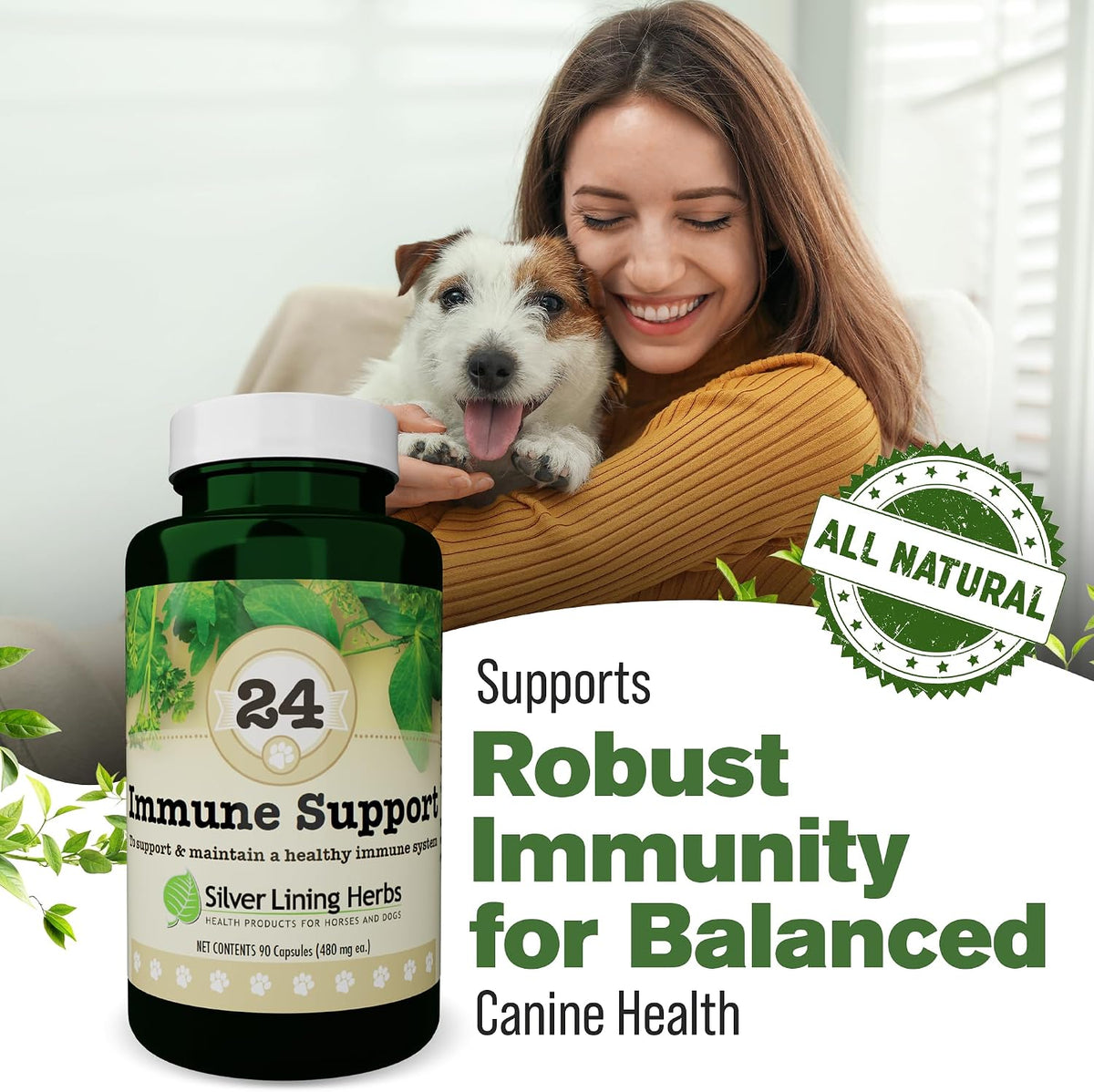 Silver Lining Herbs Dog Immune Support Supplement – Natural Herbal Dog Vitamins, 90 Capsules - görsel 8