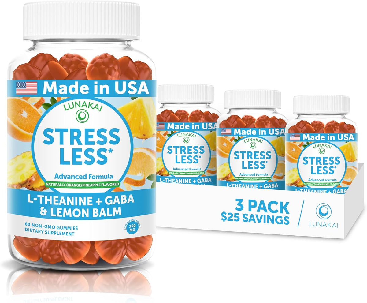 Lunakai Calm & Stress Relief Gummies – GABA + L-Theanine Supplement for Adults & Children – 60 Gummies - görsel 9