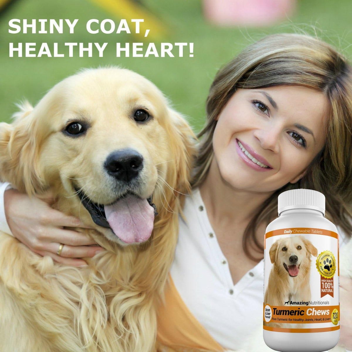Amazing Turmeric for Dogs Curcumin Pet Antioxidant, 120 Chews - görsel 2