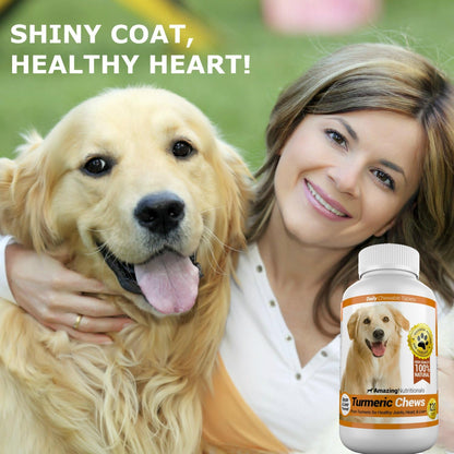 Amazing Turmeric for Dogs – Curcumin Antioxidant Chews for Joint Support (120 Tablets)