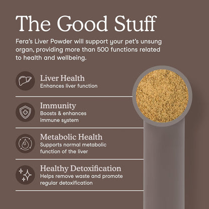 Fera Pets Dog and Cat Liver Supplement Powder with Milk Thistle – 60 Scoops