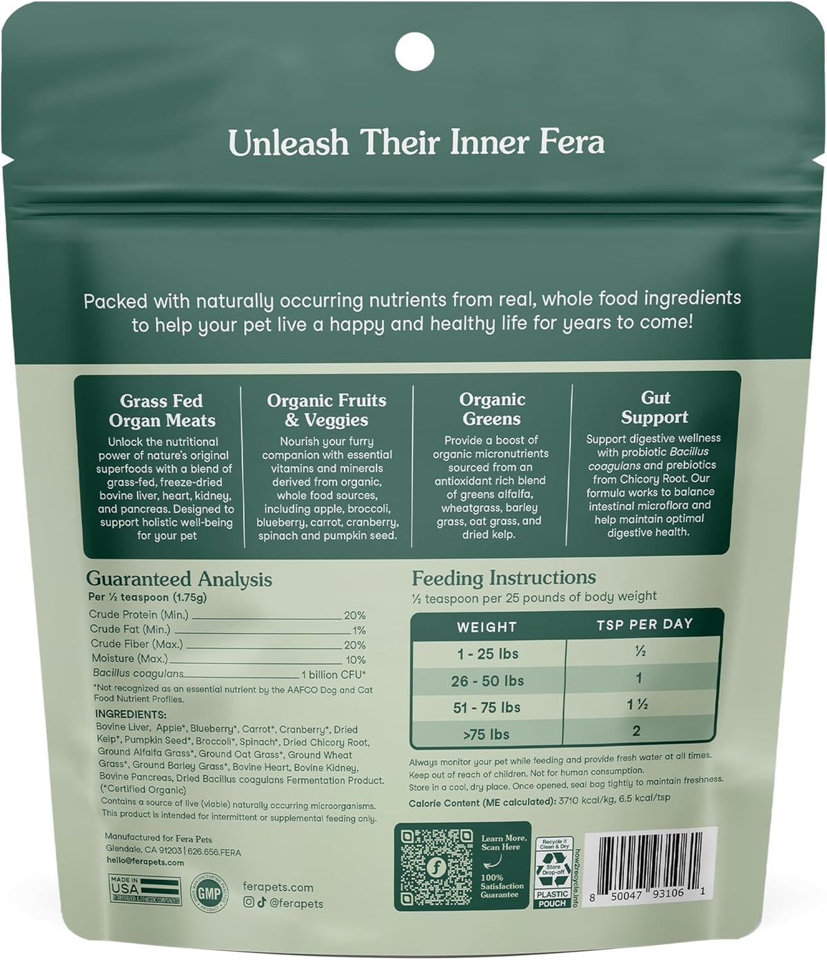 Fera Pets Whole Food Cat & Dog Multivitamin with Probiotics – 105 g - görsel 8