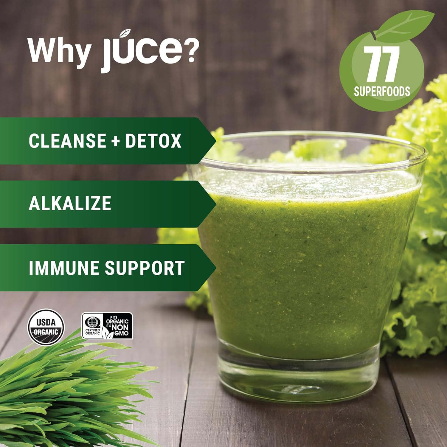 Terra Kai Organics Juce Greens Organic Superfood Powder - Harvest Apple, 20 Servings - görsel 2