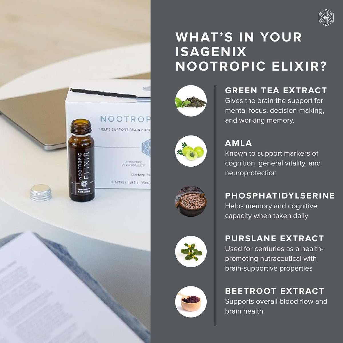 Isagenix Nootropic Elixir - Brain Health & Focus Supplement - 10 Pack - görsel 3