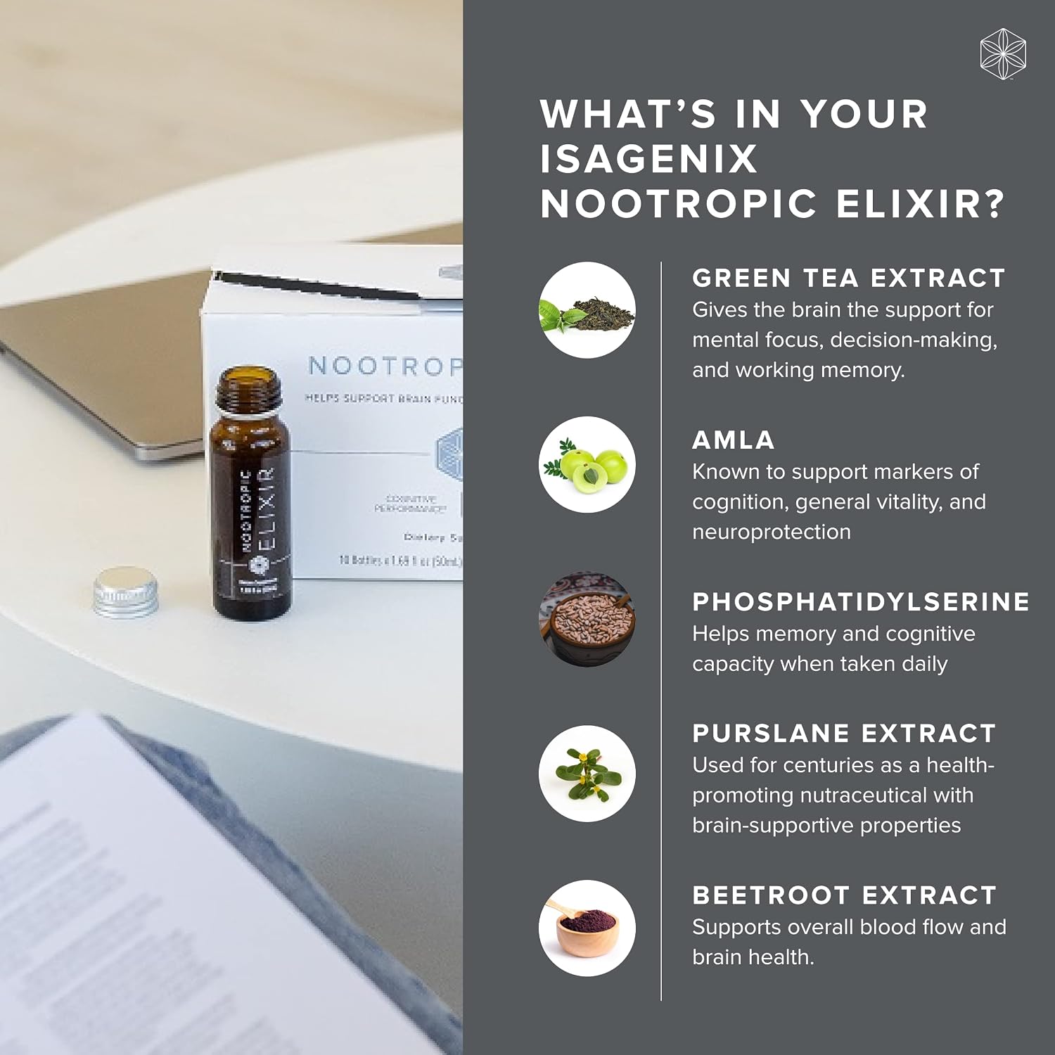 Isagenix Nootropic Elixir - Brain Health & Focus Supplement - 10 Pack - görsel 3