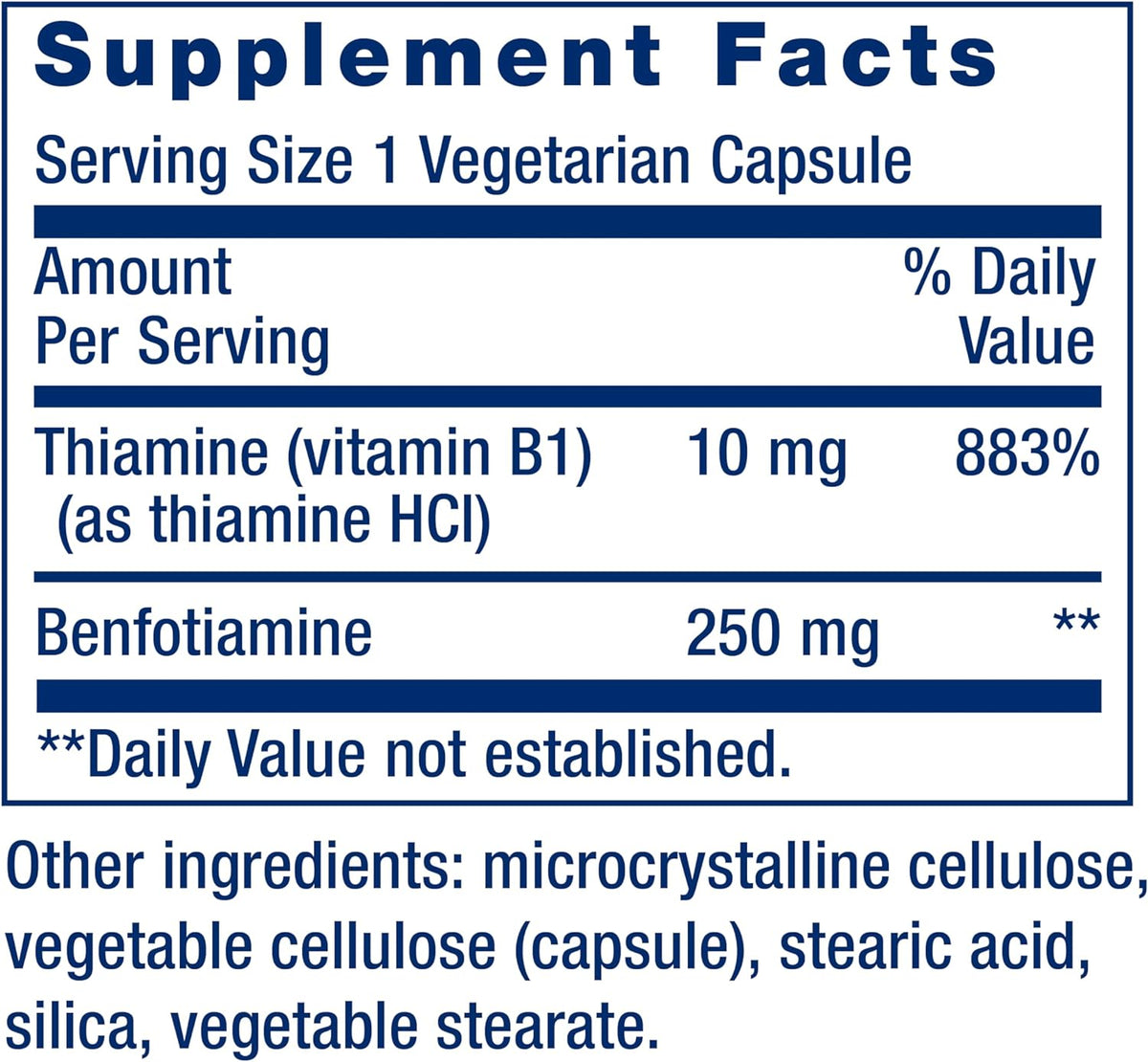 Life Extension Mega Benfotiamine – 250 mg Fat-Soluble Thiamine (Vitamin B1) – 120 Capsules - görsel 3