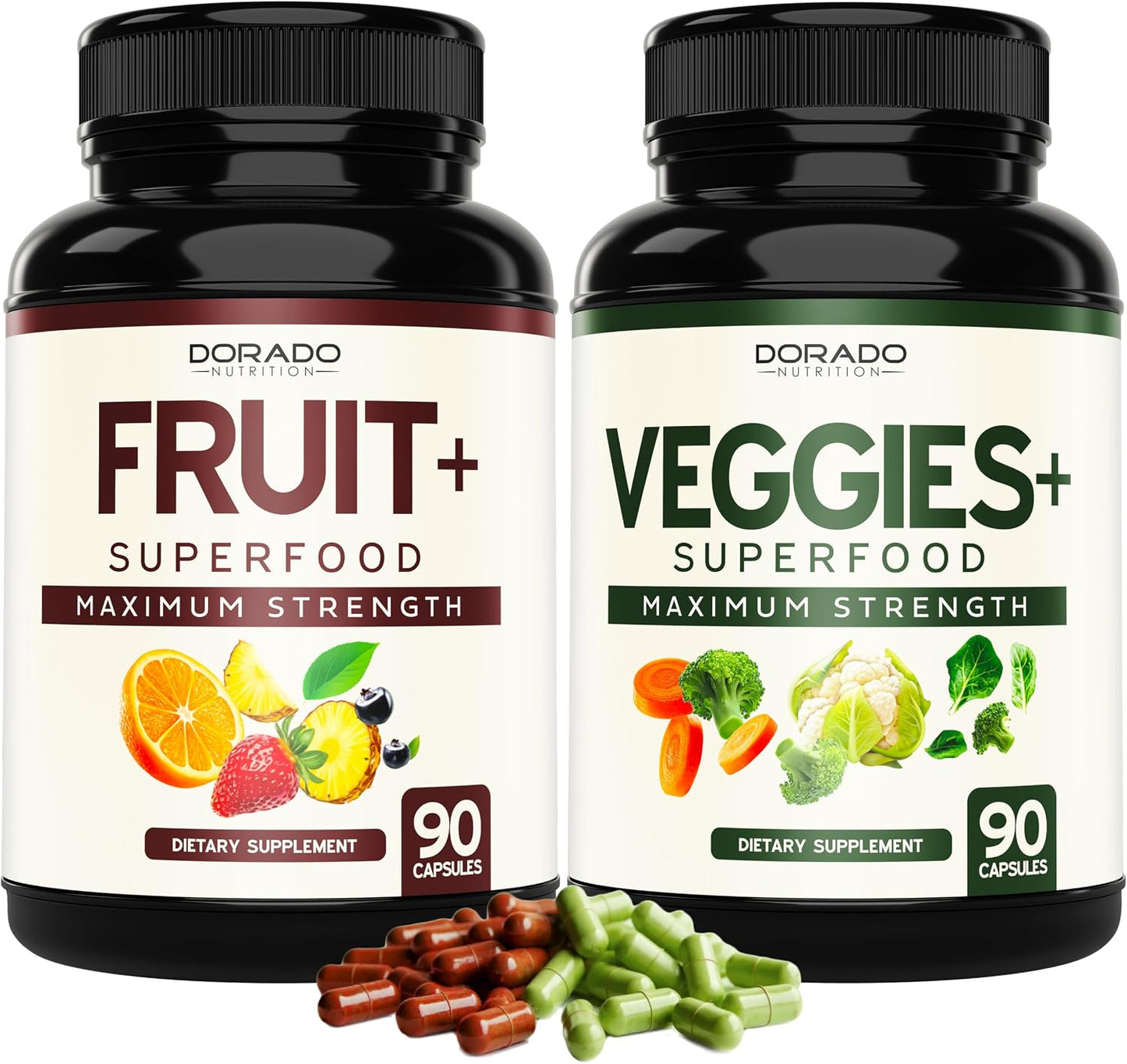 Fruit and Vegetable Supplement (180 Capsules) - Superfood Fruits and Vegetables for Adults - Non-GMO, Vegan, Made in the USA - görsel 1
