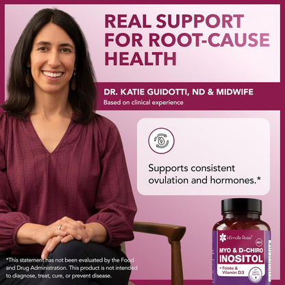 Intimate Rose Myo-Inositol & D-Chiro Inositol Supplement with Folate and Vitamin D - 40:1 Ratio Capsules