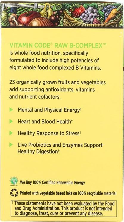 Garden of Life Raw B Complex – Vitamin Code – 60 Vegan Capsules