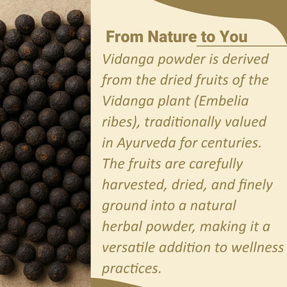minature Vidanga Powder (Embelia Ribes) - Pure and Natural Herbal Food Supplement, 227g
