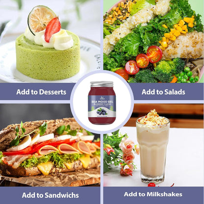 OALSE Sea Moss Gel - Blueberry Flavour, 525g – Magnesium – involved in over 300 enzymatic reactions – Image 3